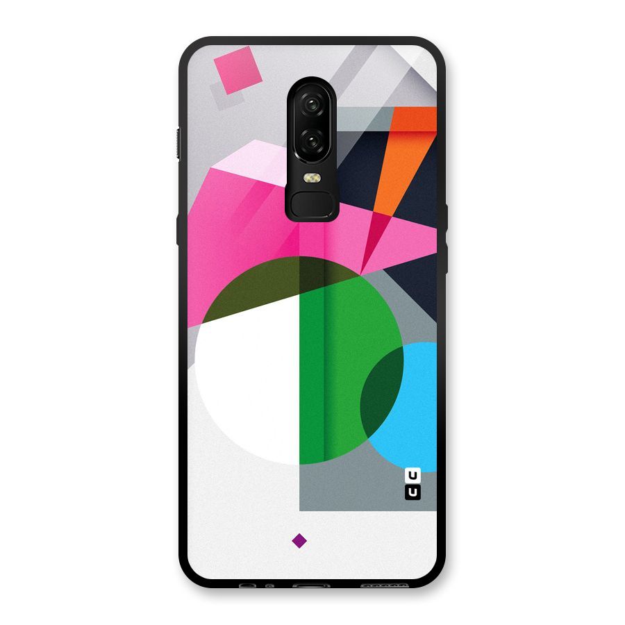 Polygons Cute Pattern Glass Back Case for OnePlus 6