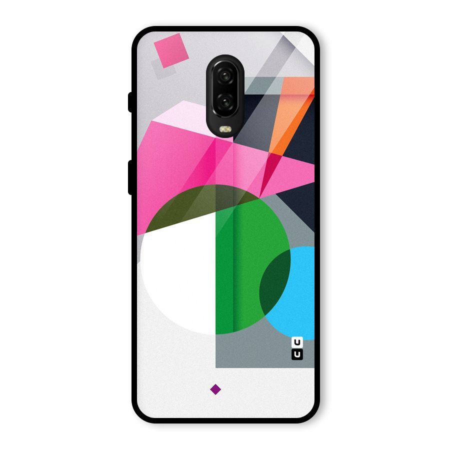 Polygons Cute Pattern Glass Back Case for OnePlus 6T