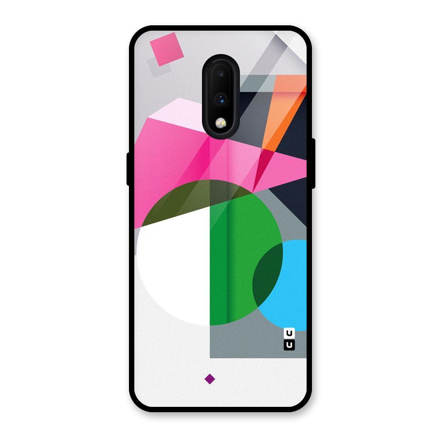 Polygons Cute Pattern Glass Back Case for OnePlus 7