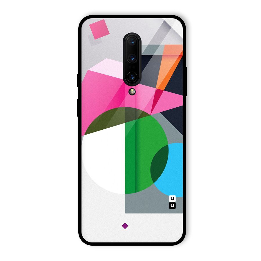Polygons Cute Pattern Glass Back Case for OnePlus 7 Pro