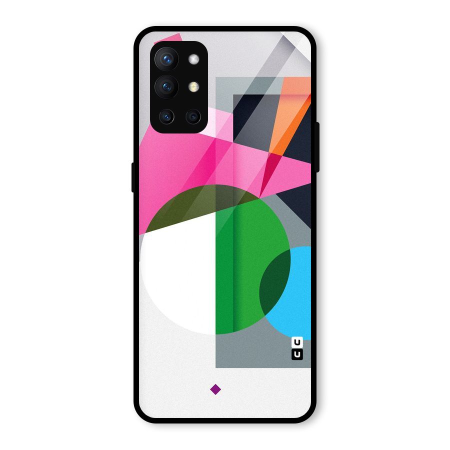 Polygons Cute Pattern Glass Back Case for OnePlus 9R