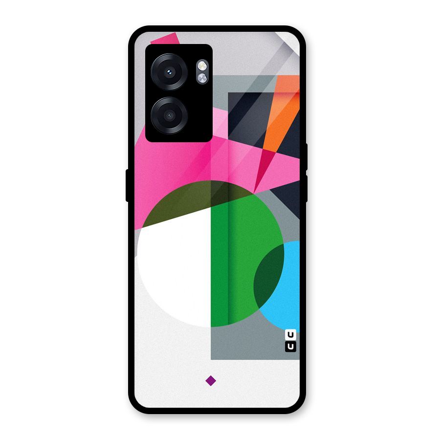 Polygons Cute Pattern Glass Back Case for Oppo K10 (5G)