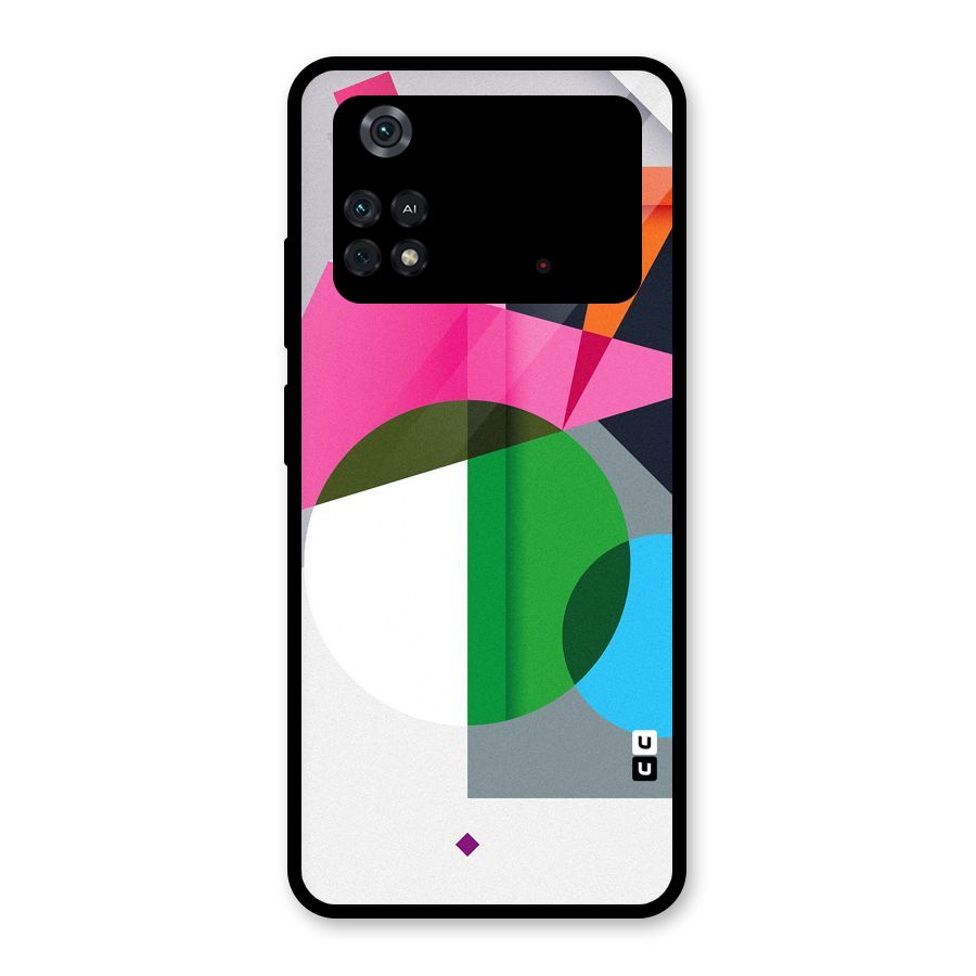 Polygons Cute Pattern Glass Back Case for Poco M4 Pro 4G