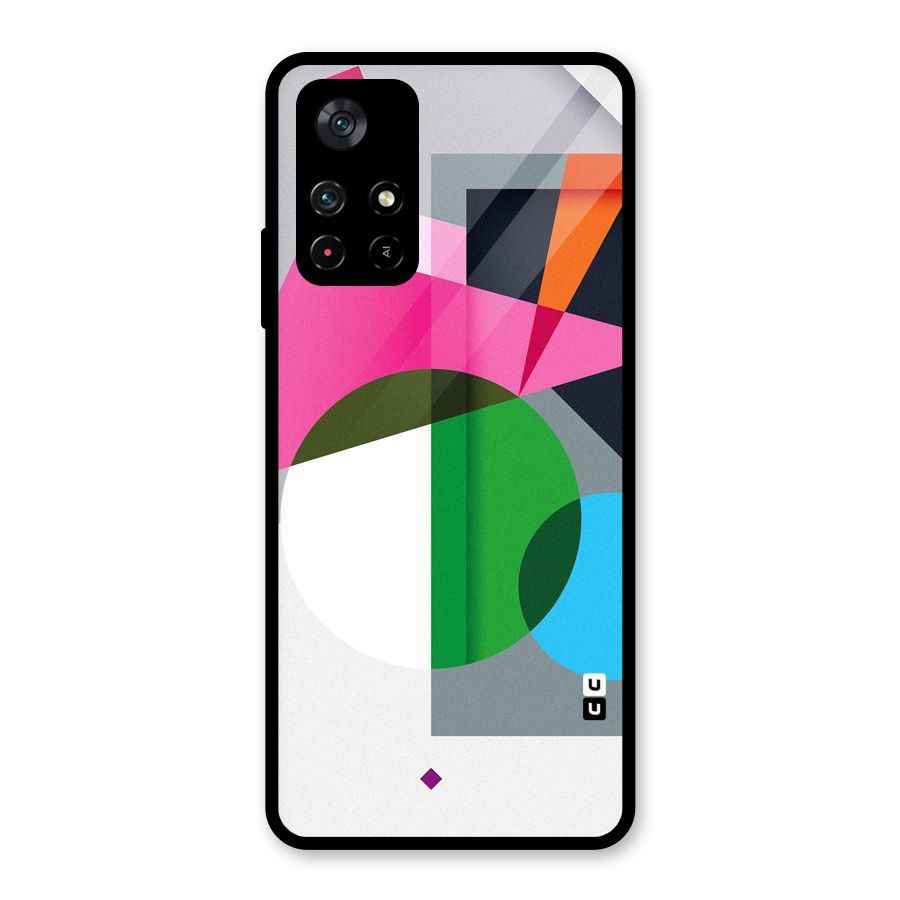 Polygons Cute Pattern Glass Back Case for Poco M4 Pro 5G