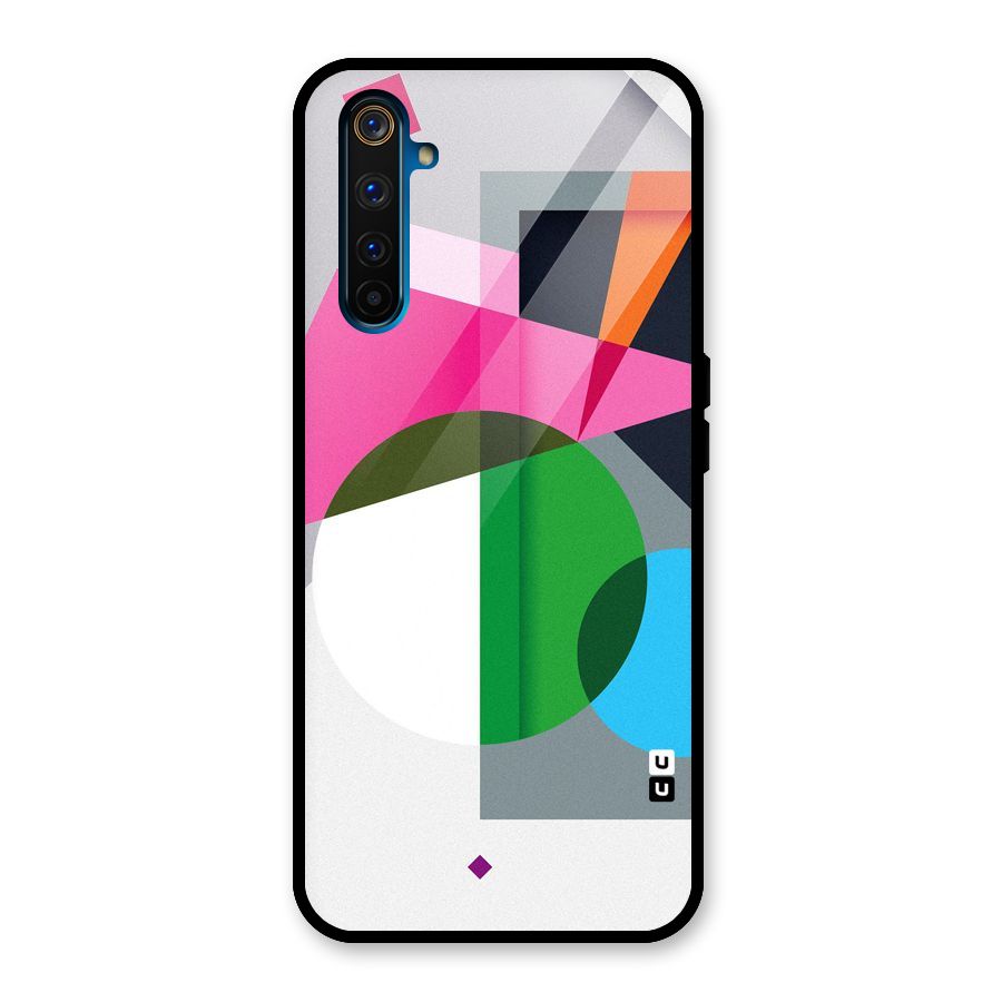 Polygons Cute Pattern Glass Back Case for Realme 6 Pro