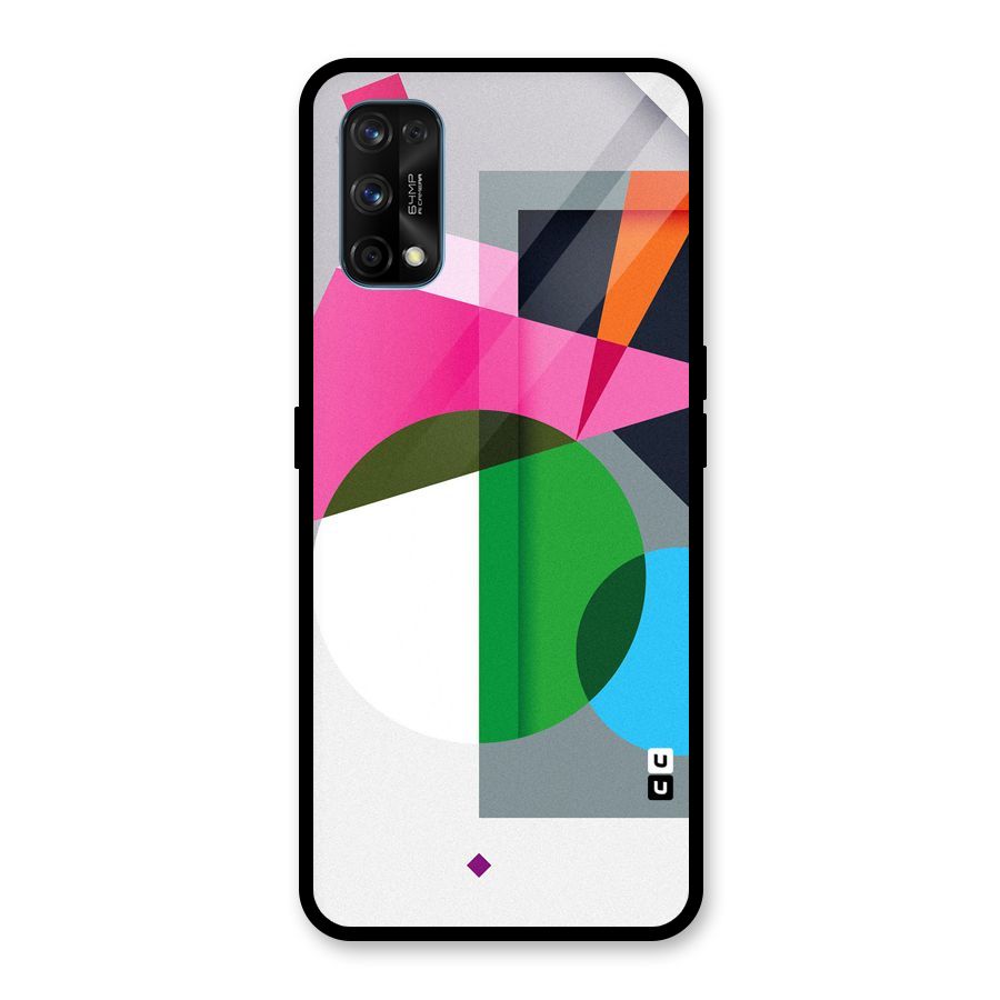 Polygons Cute Pattern Glass Back Case for Realme 7 Pro