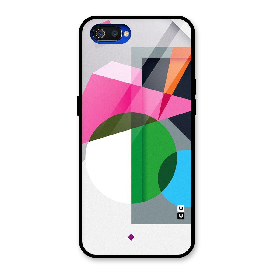 Polygons Cute Pattern Glass Back Case for Realme C2