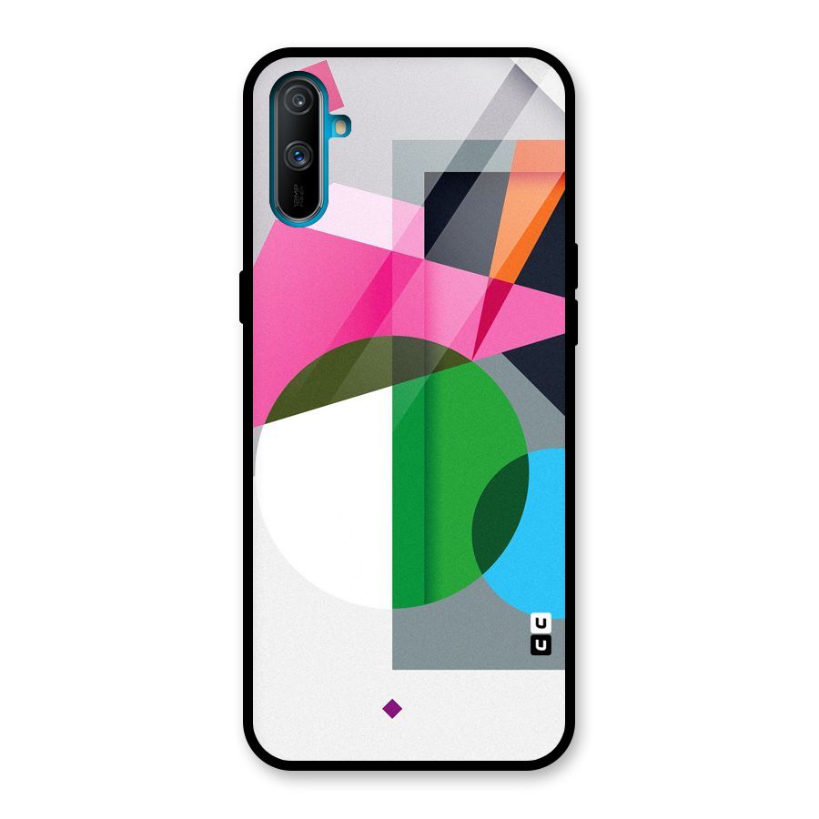 Polygons Cute Pattern Glass Back Case for Realme C3