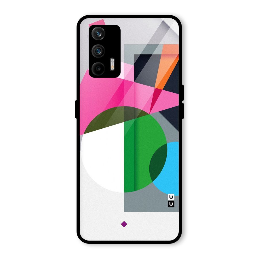 Polygons Cute Pattern Glass Back Case for Realme GT 5G