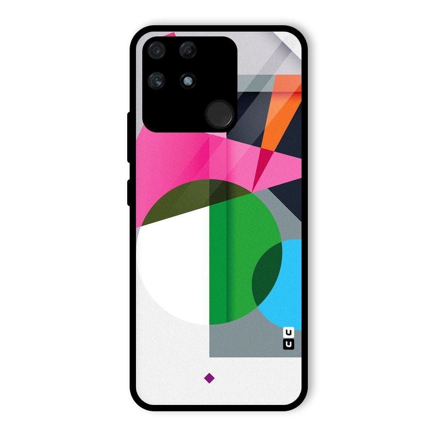 Polygons Cute Pattern Glass Back Case for Realme Narzo 50A