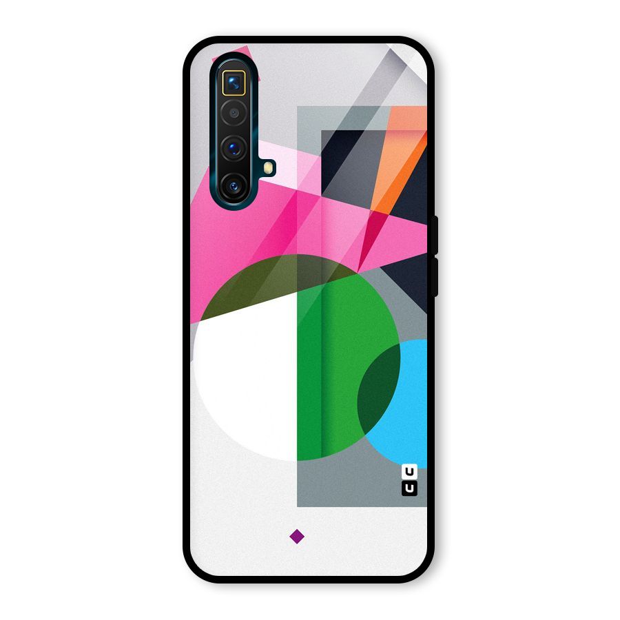 Polygons Cute Pattern Glass Back Case for Realme X3 SuperZoom
