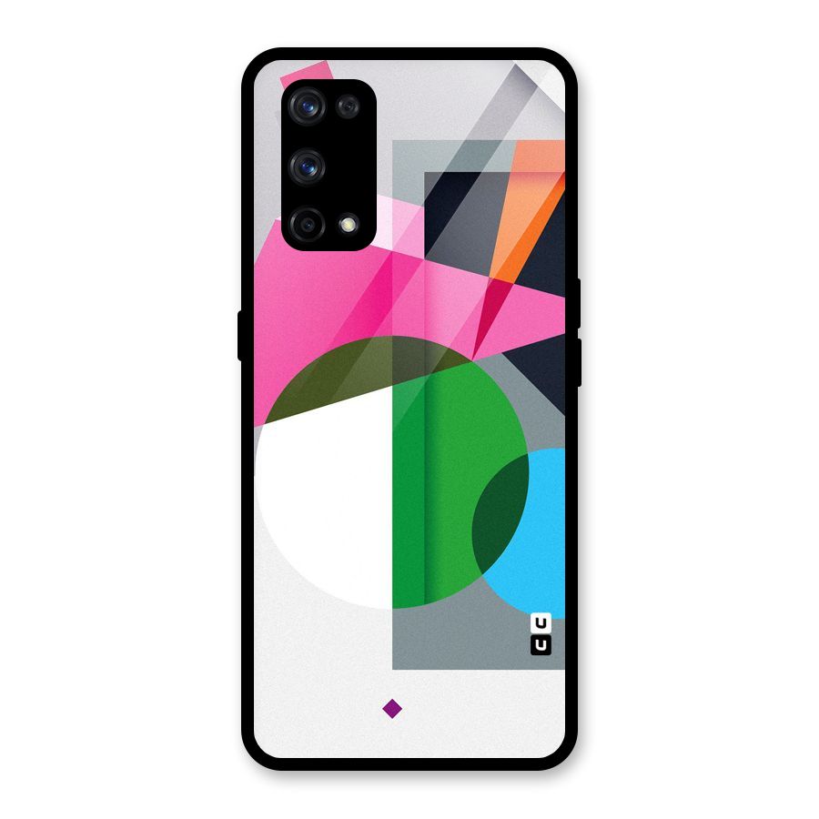 Polygons Cute Pattern Glass Back Case for Realme X7 Pro
