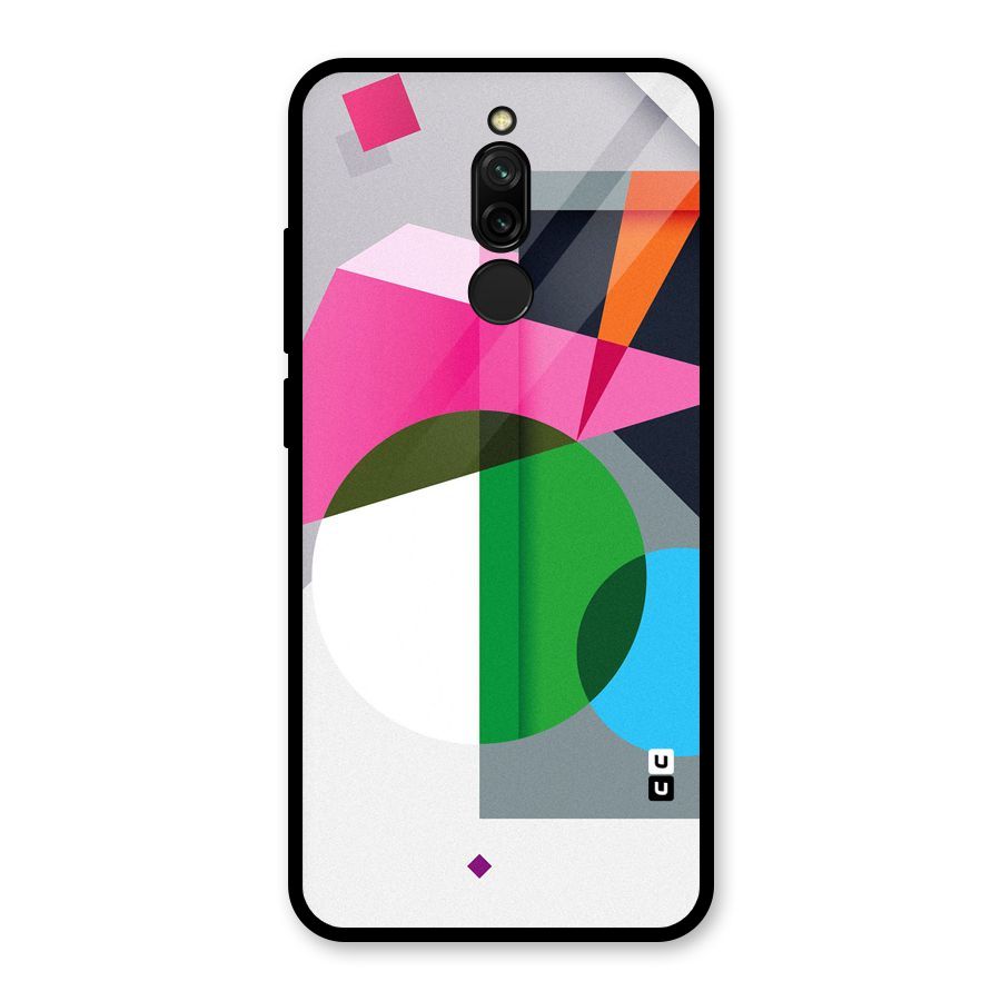 Polygons Cute Pattern Glass Back Case for Redmi 8