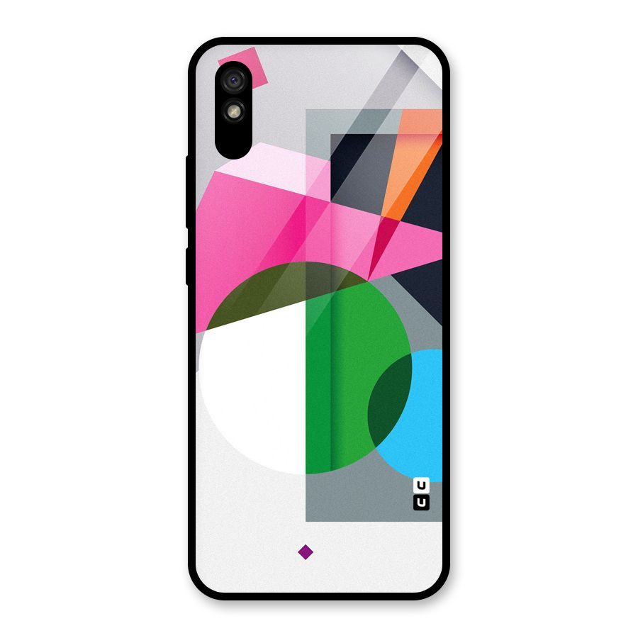 Polygons Cute Pattern Glass Back Case for Redmi 9A