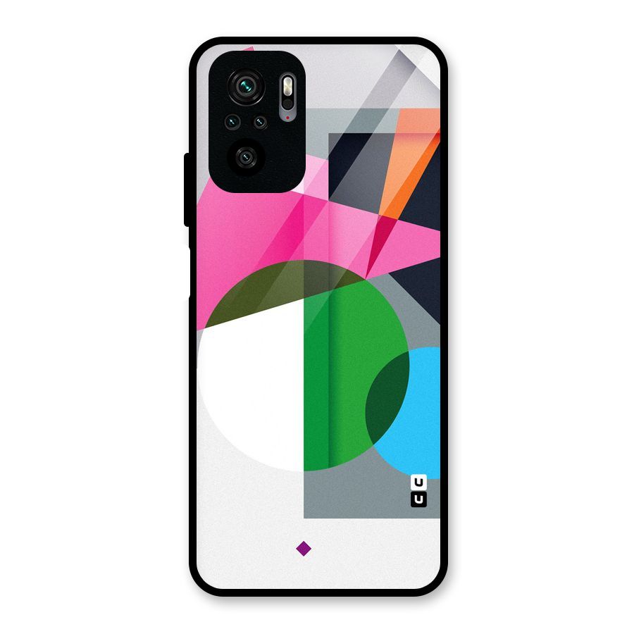 Polygons Cute Pattern Glass Back Case for Redmi Note 10S