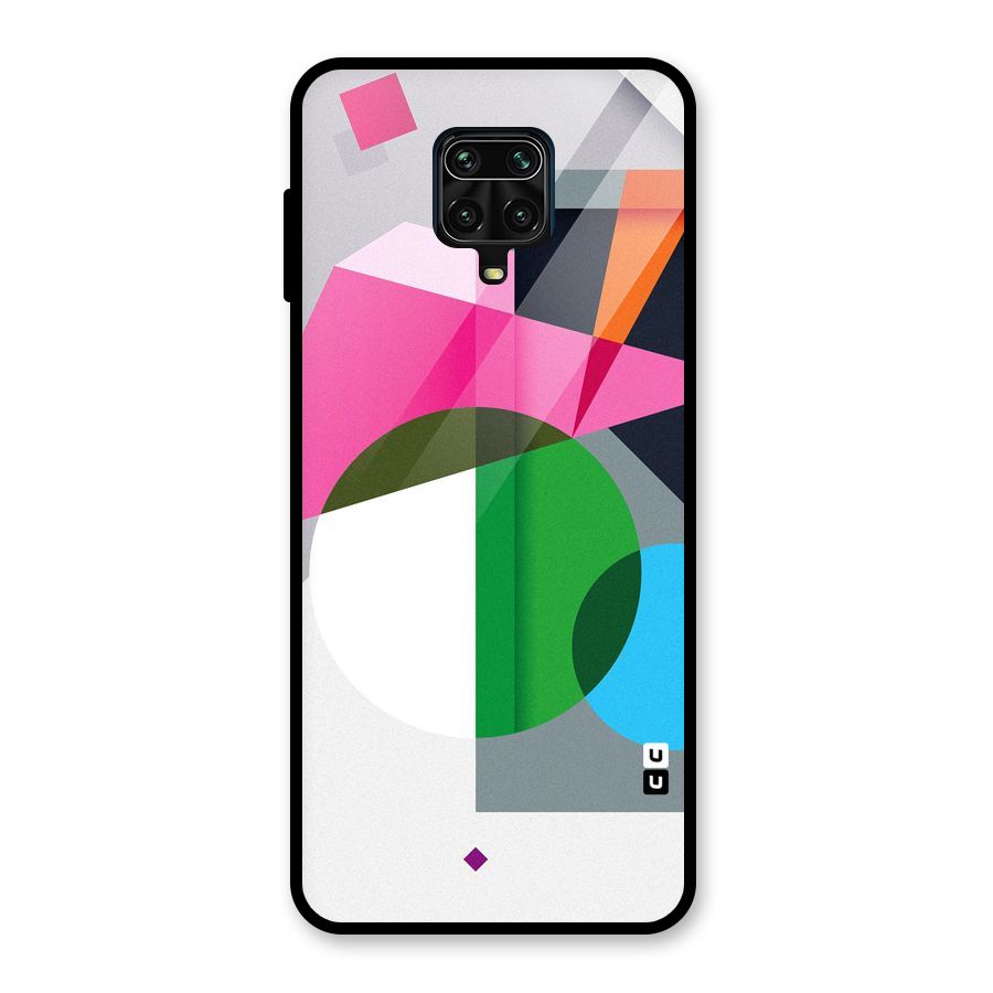 Polygons Cute Pattern Glass Back Case for Redmi Note 10 Lite