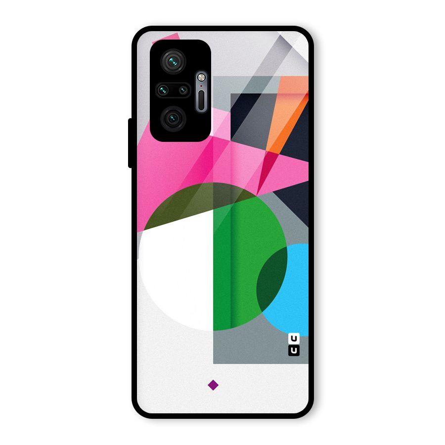 Polygons Cute Pattern Glass Back Case for Redmi Note 10 Pro