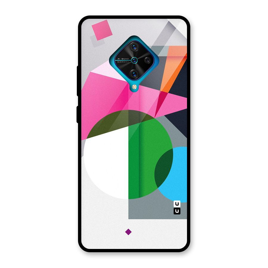 Polygons Cute Pattern Glass Back Case for Vivo S1 Pro