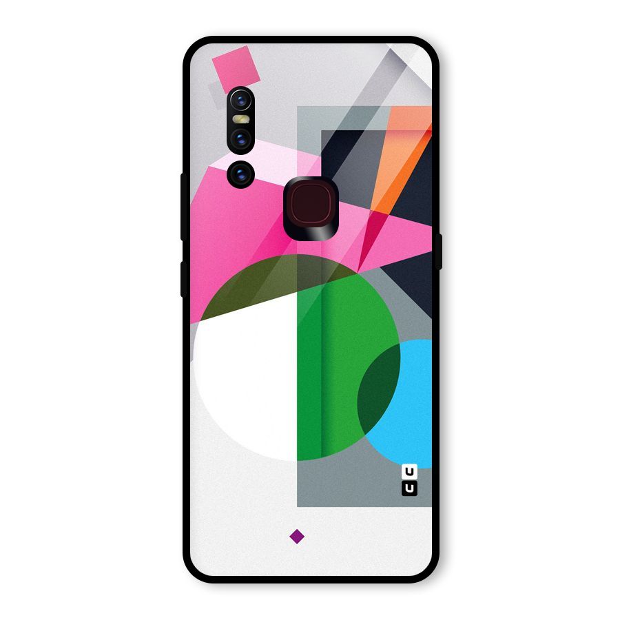 Polygons Cute Pattern Glass Back Case for Vivo V15