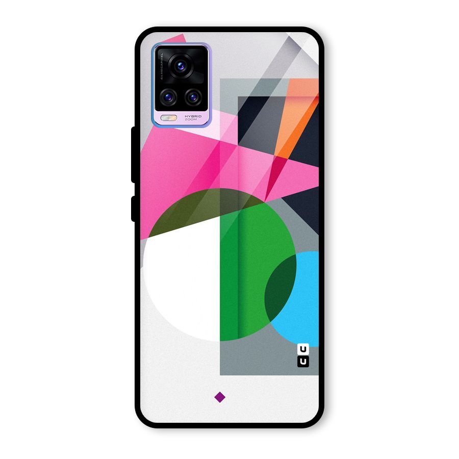 Polygons Cute Pattern Glass Back Case for Vivo V20 Pro