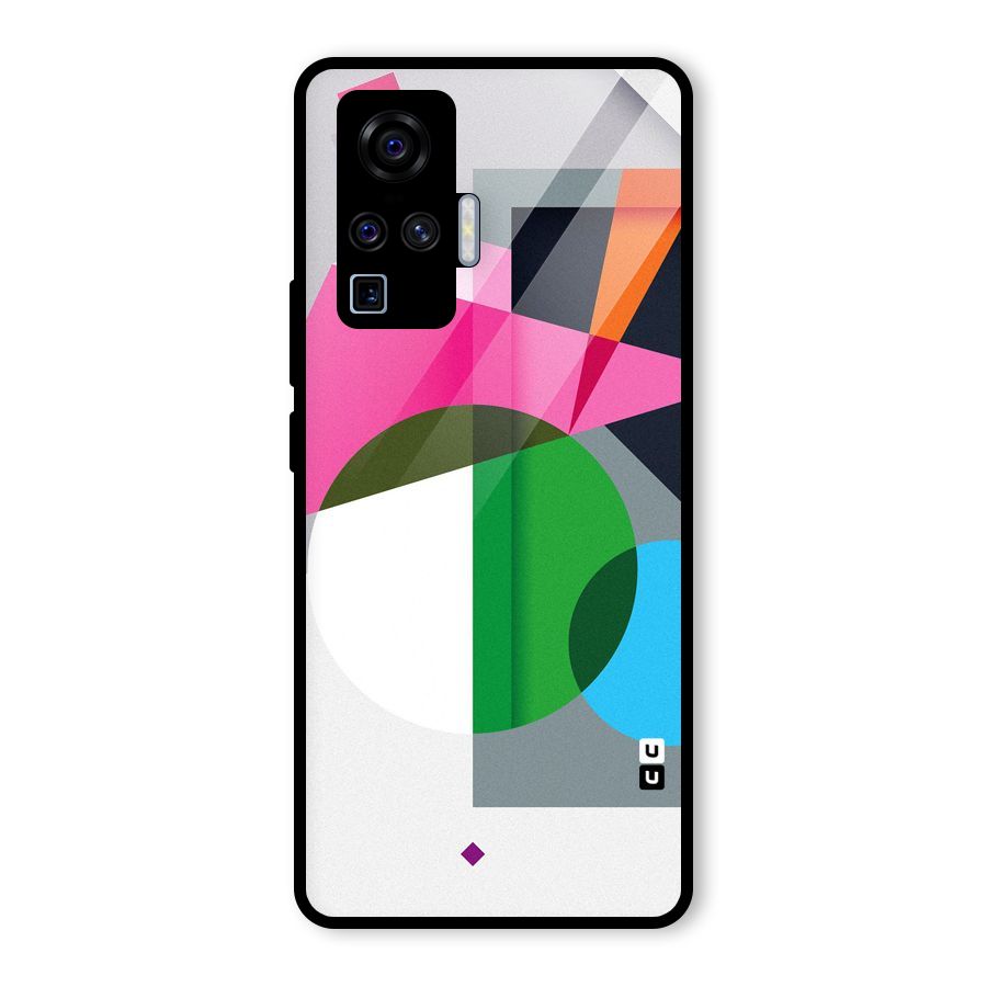 Polygons Cute Pattern Glass Back Case for Vivo X50 Pro