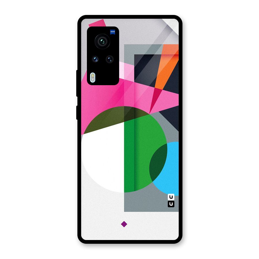 Polygons Cute Pattern Glass Back Case for Vivo X60 Pro