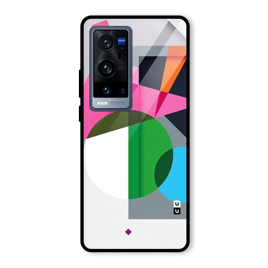 Polygons Cute Pattern Glass Back Case for Vivo X60 Pro Plus