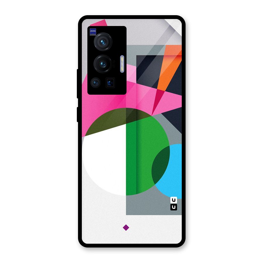 Polygons Cute Pattern Glass Back Case for Vivo X70 Pro