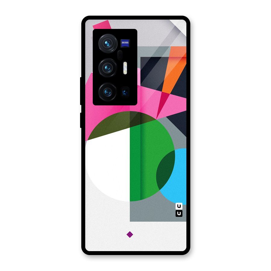 Polygons Cute Pattern Glass Back Case for Vivo X70 Pro Plus