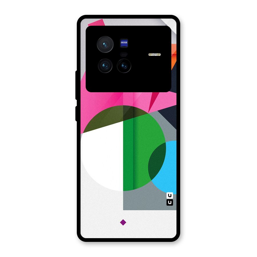 Polygons Cute Pattern Glass Back Case for Vivo X80