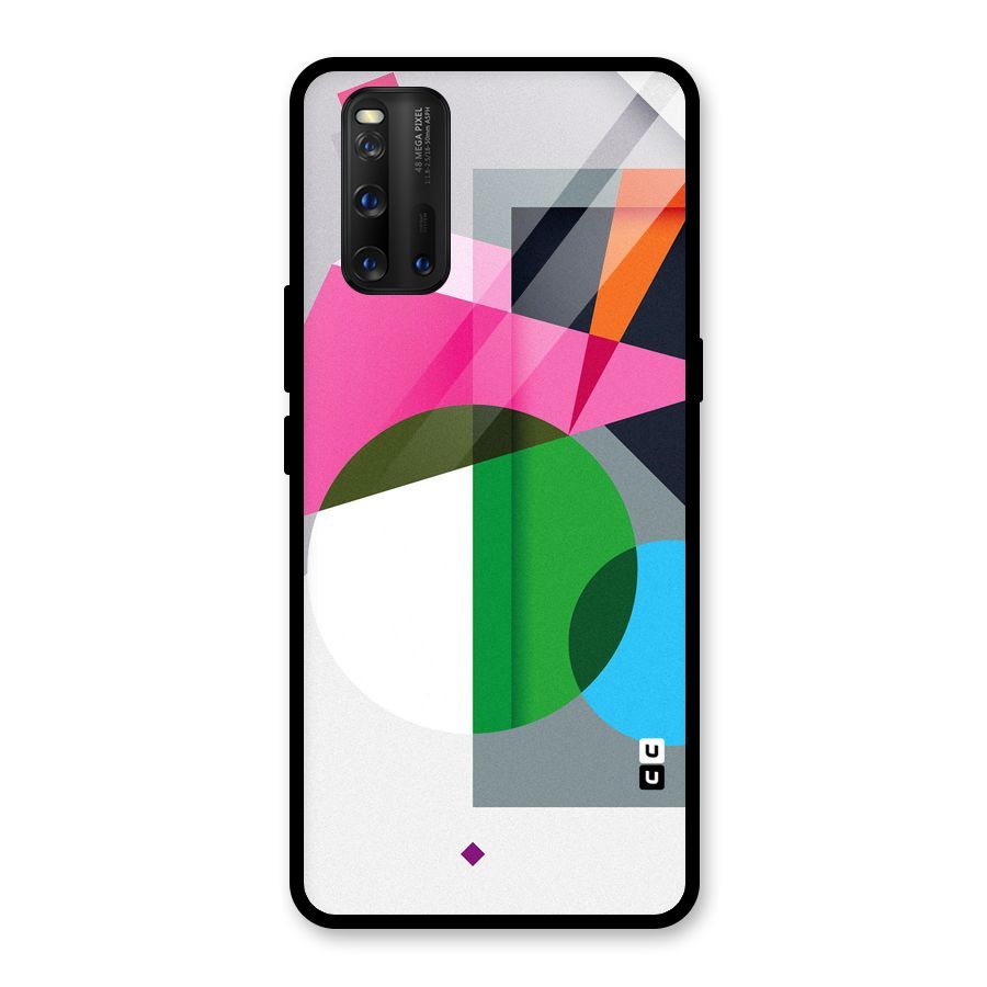 Polygons Cute Pattern Glass Back Case for Vivo iQOO 3