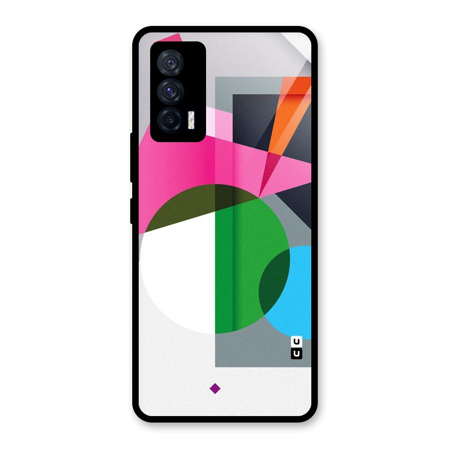 Polygons Cute Pattern Glass Back Case for Vivo iQOO 7 5G