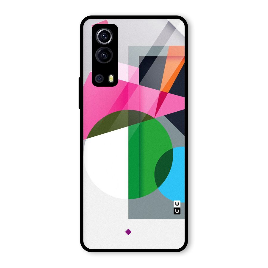 Polygons Cute Pattern Glass Back Case for Vivo iQOO Z3