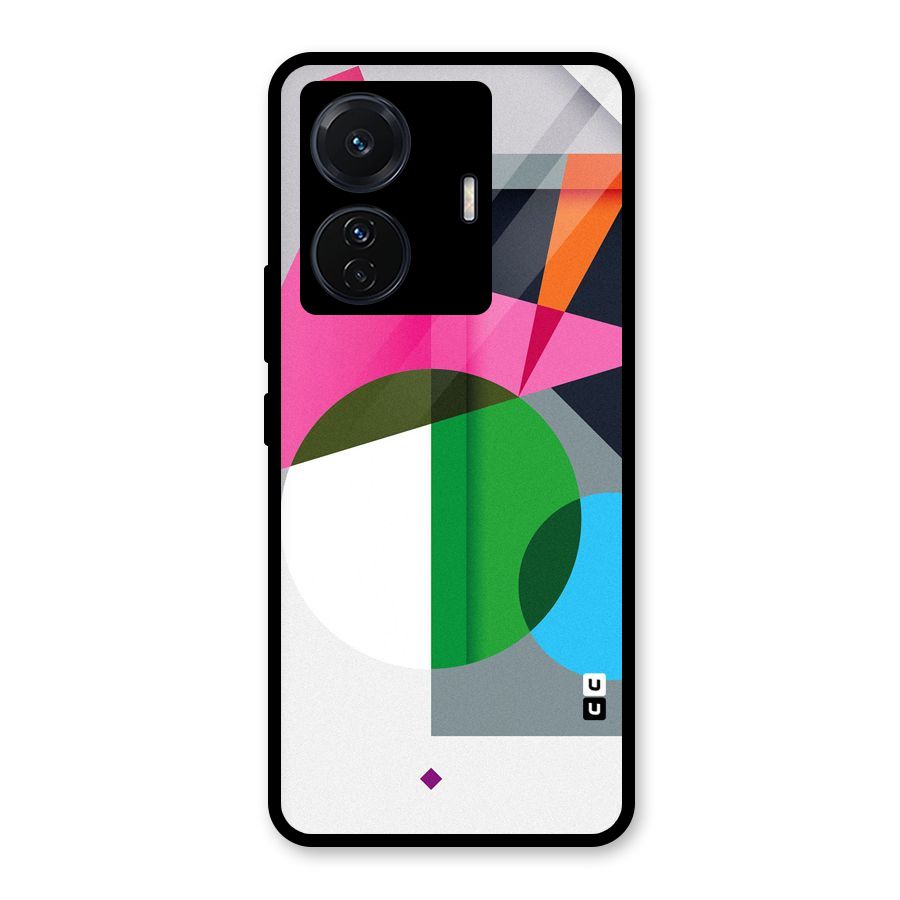 Polygons Cute Pattern Glass Back Case for Vivo iQOO Z6 Pro