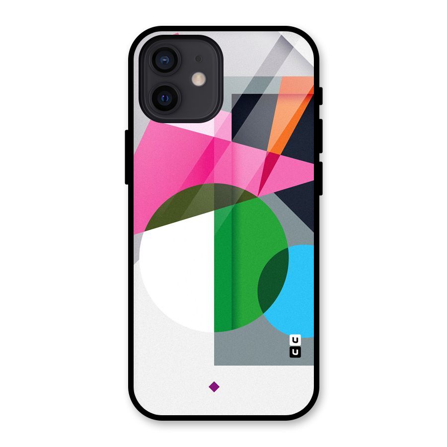 Polygons Cute Pattern Glass Back Case for iPhone 12