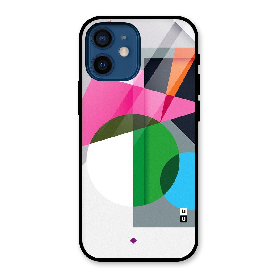 Polygons Cute Pattern Glass Back Case for iPhone 12 Mini