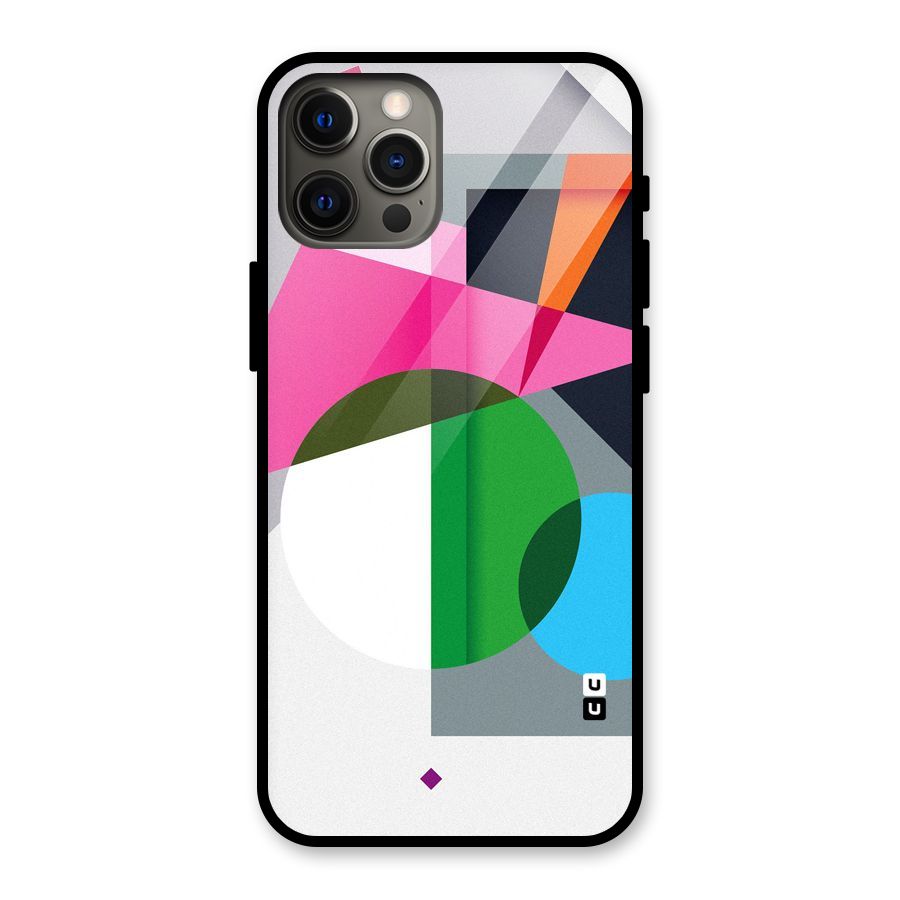 Polygons Cute Pattern Glass Back Case for iPhone 12 Pro Max
