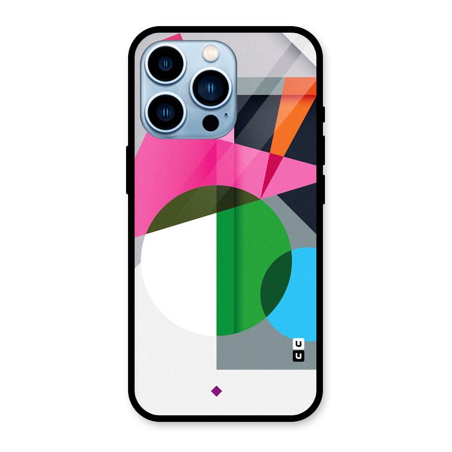 Polygons Cute Pattern Glass Back Case for iPhone 13 Pro