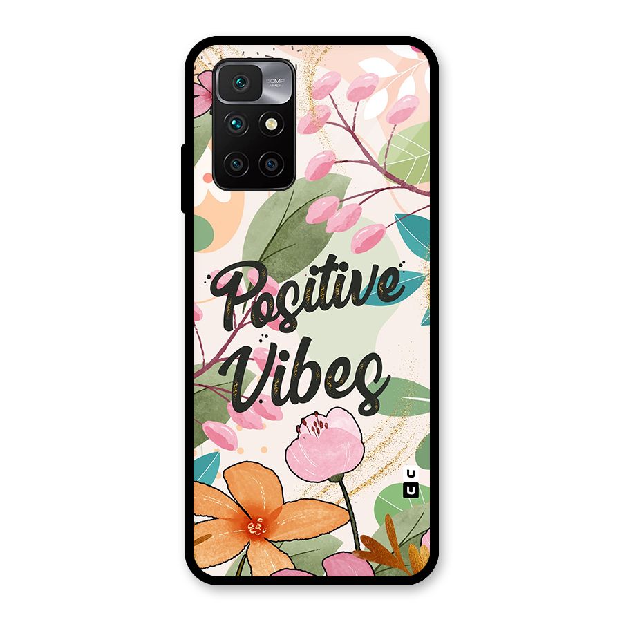Positive Vibes Glass Back Case for Redmi 10 Prime