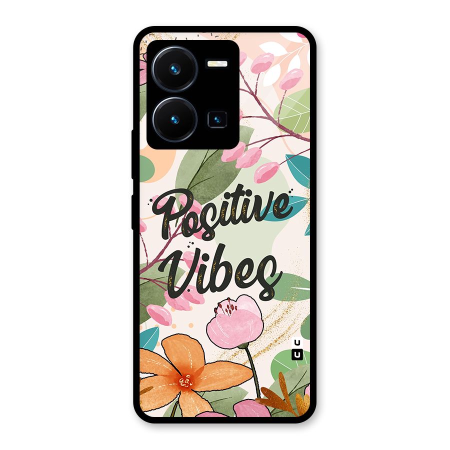 Positive Vibes Glass Back Case for Vivo Y35