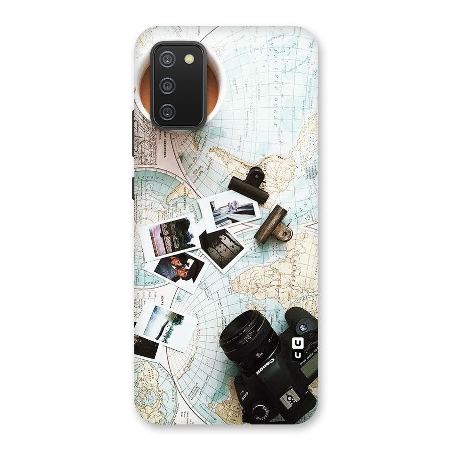 Post Stamps Travel Back Case for Galaxy F02s