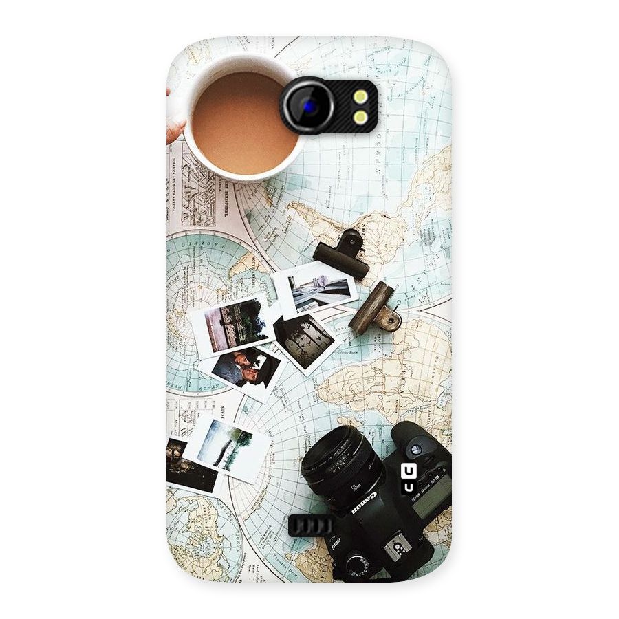 Post Stamps Travel Back Case for Micromax Canvas 2 A110