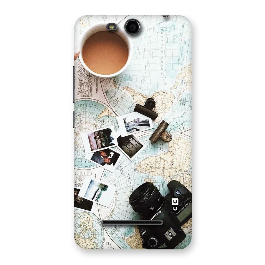 Post Stamps Travel Back Case for Micromax Canvas Juice 3 Q392