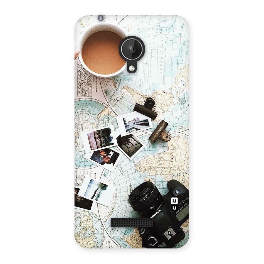Post Stamps Travel Back Case for Micromax Canvas Spark Q380