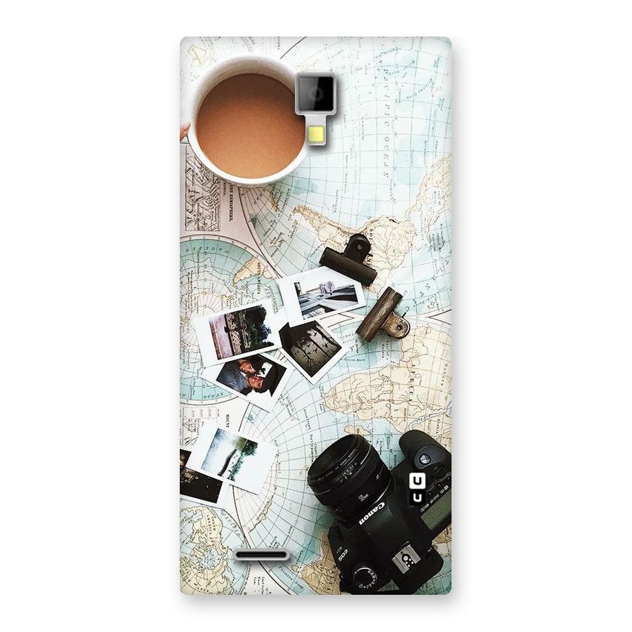 Post Stamps Travel Back Case for Micromax Canvas Xpress A99