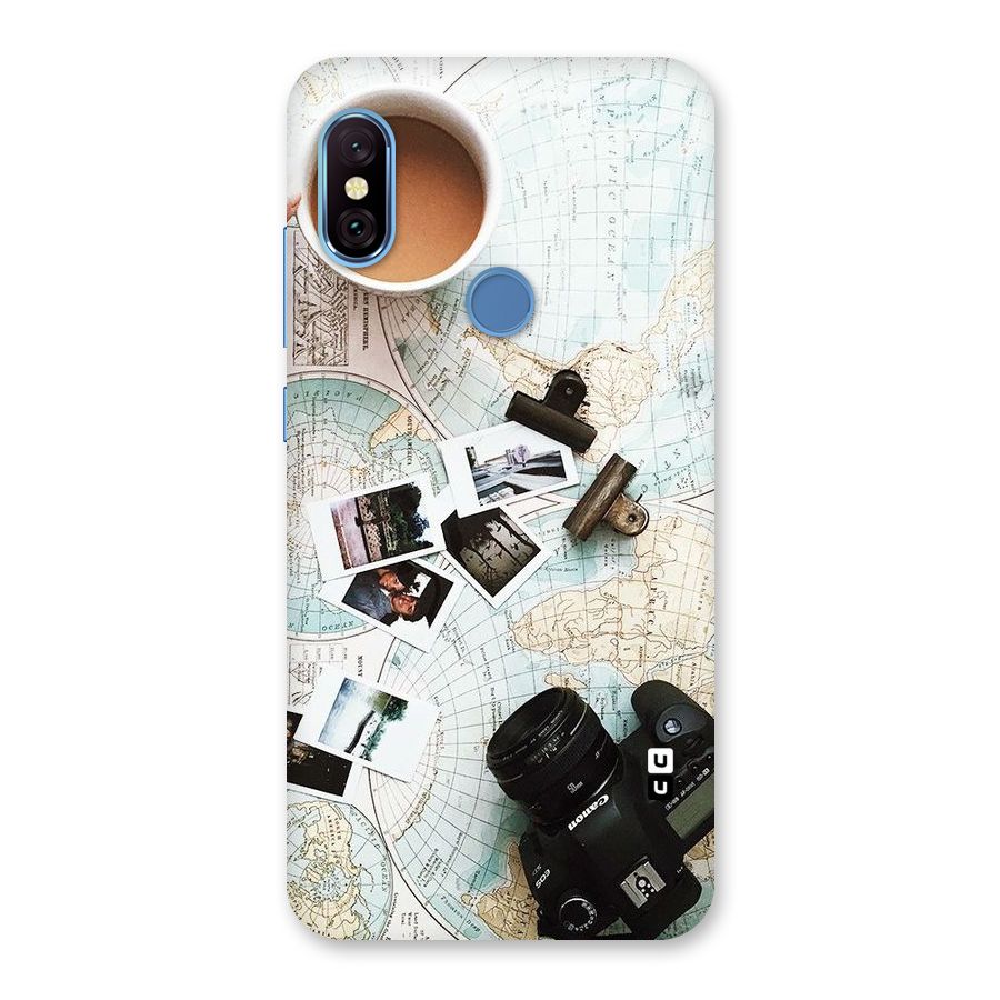 Post Stamps Travel Back Case for Redmi Note 6 Pro