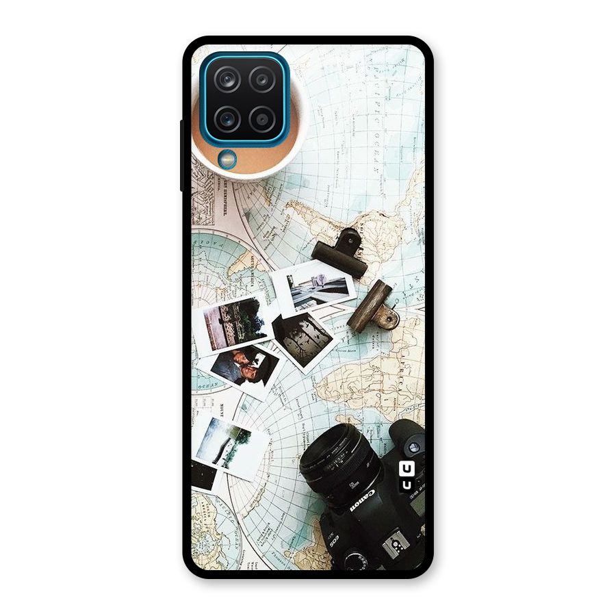 Post Stamps Travel Glass Back Case for Galaxy A12