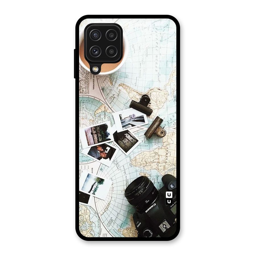 Post Stamps Travel Glass Back Case for Galaxy A22 4G