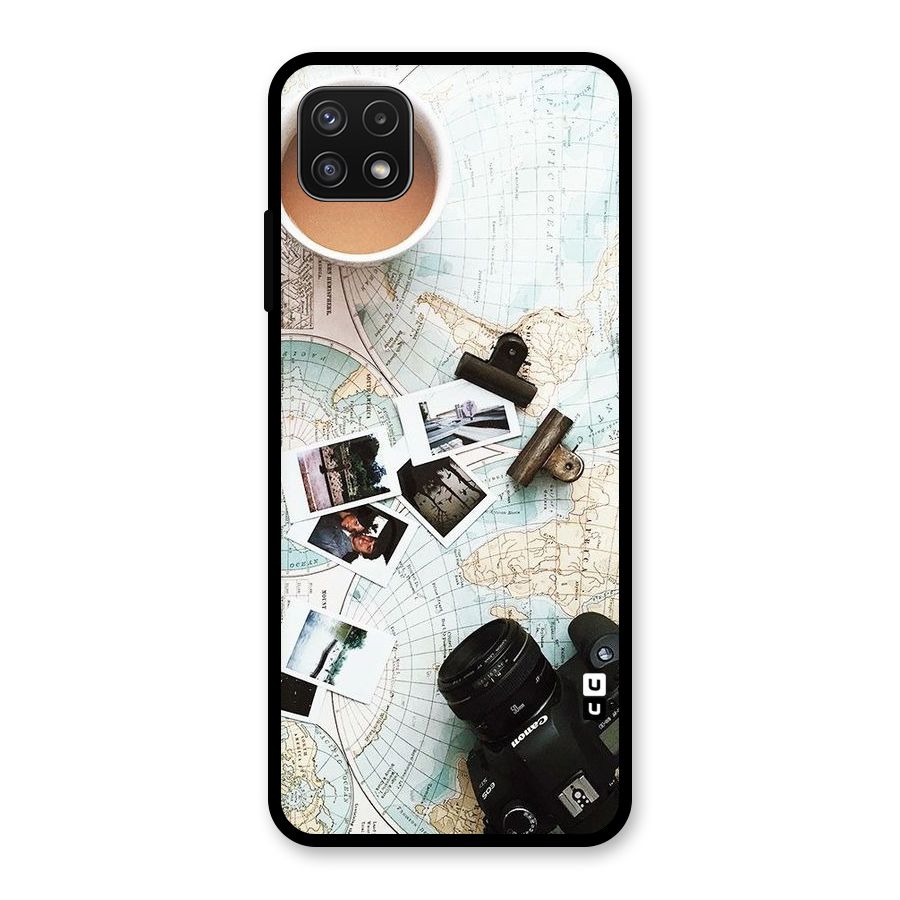 Post Stamps Travel Glass Back Case for Galaxy A22 5G