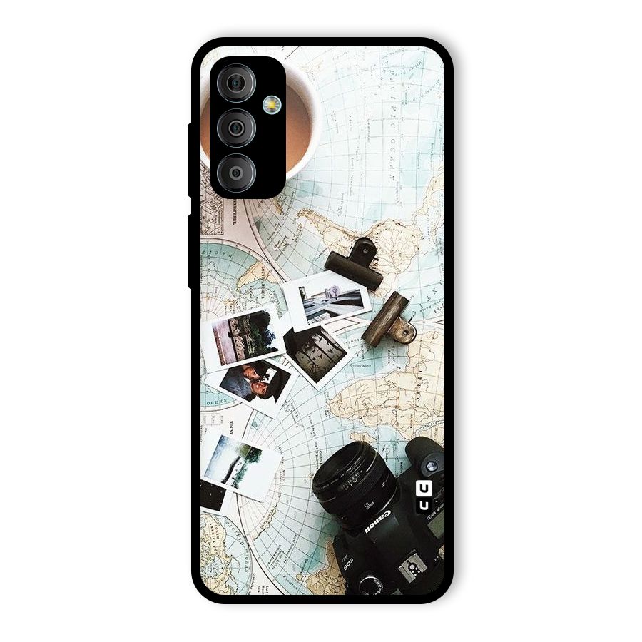 Post Stamps Travel Glass Back Case for Galaxy F23